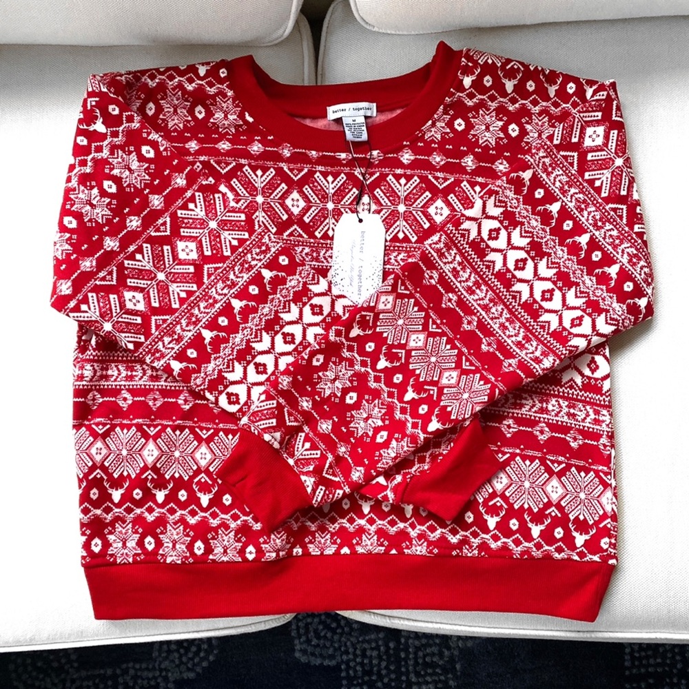 🎁 BETTER TOGETHER RED WHITE CLASSIC SWEATSHIRT & JOGGER LOUNGE SET! - Picture 3 of 13